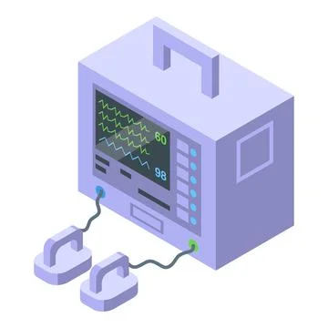 Arrhythmia defibrillator icon isometric vector. Pacemaker device Stockillustratie