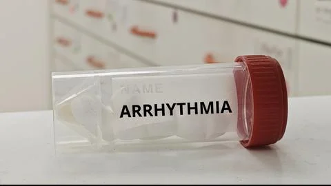 ARRHYTHMIA treatment tablets for regulate abnormal heart rhythm 库存照片