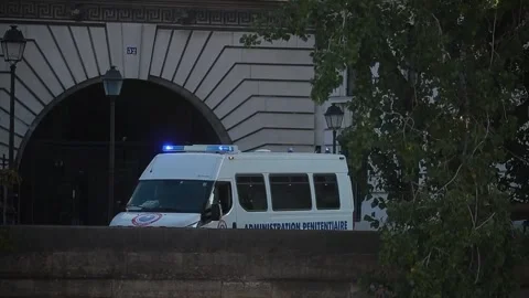Arrival at the Bataclan trial of the members of the command accused of being inv Stock Footage 204055148