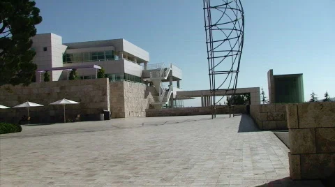 Arrival Courtyard at Getty Center Stock Footage 467900