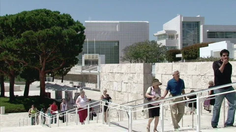 Arrival at the Getty Center Stock Footage 459511