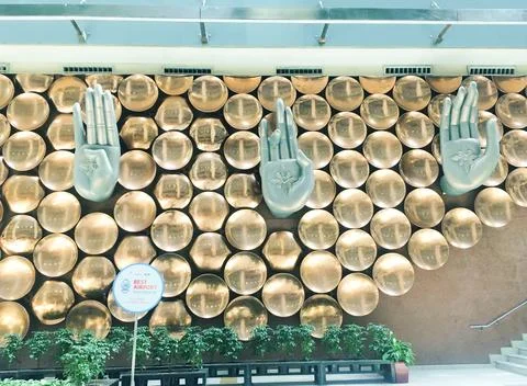 Arrival Hall with the Mudra installation at Terminal 3,  Indira Gandhi Inte.. Stock Photos