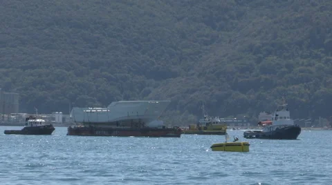 Arrival of a hull at a shipyard Stock Footage 58637794