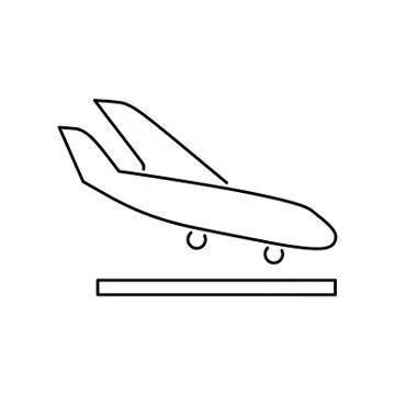 Arrival landing plane icon simple flat vector illustration Ilustración de archivo