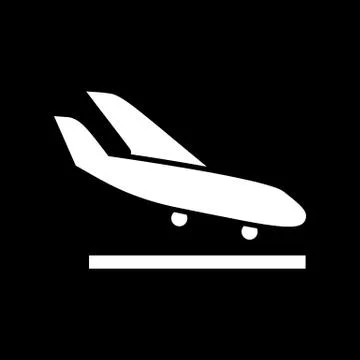 Arrival landing plane icon simple flat vector illustration Ilustración de archivo