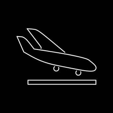 Arrival landing plane icon simple flat vector illustration Ilustración de archivo