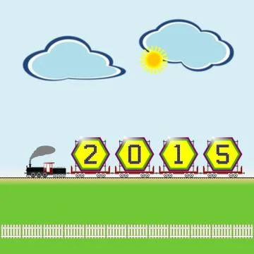 Arrival of New Year 2015 Stock Illustration