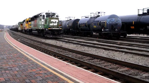 Arrival of passenger train Stock Footage 22724054