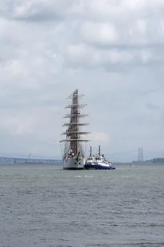 Arrival of the Peruvian four-masted sailing ship BAP Union at the port of Quebec Фото