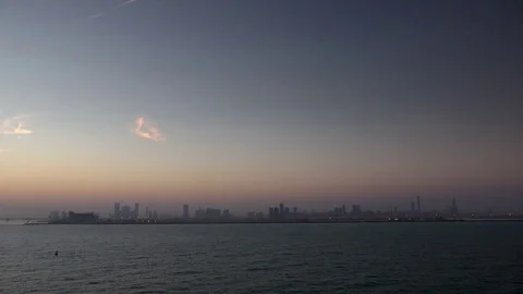 Arrival to the port of Abu Dhabi Stock Footage 71456878