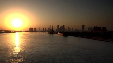 Arrival to the port of Abu Dhabi Stock Footage 71478710