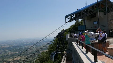 Arrival of the San Marino cableway Stock Footage 94166548