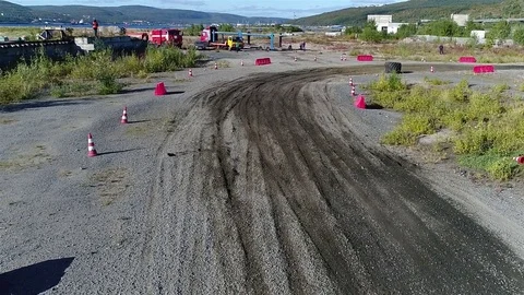 Arrival of a single rally car Stock Footage 80244423
