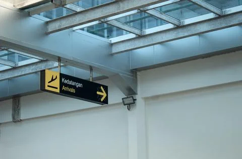 Arrival statement at the airport Stock Photos