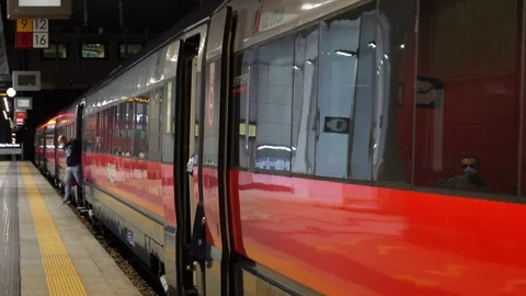 Arrival at the station passengers  Stock Footage 151760717