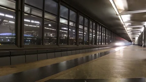 The arrival of the subway train Stock Footage 83729609