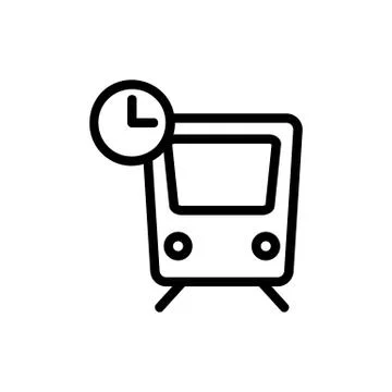 The arrival time of the transport icon vector. Isolated contour symbol Ilustración de archivo