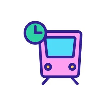 The arrival time of the transport icon vector. Isolated contour symbol 스톡 일러스트