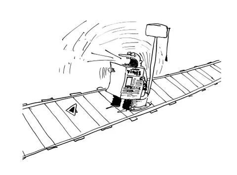 The Arrival Of The Train Stock Illustration