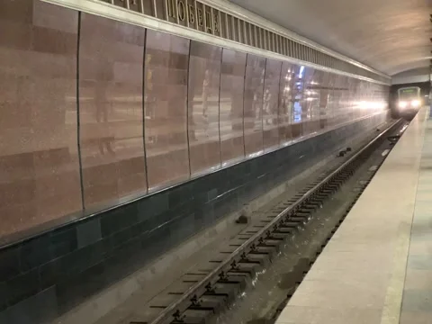 Arrival of the train in the metro Stock Footage 157632484