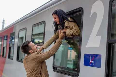 Arrival by train Stock Photos