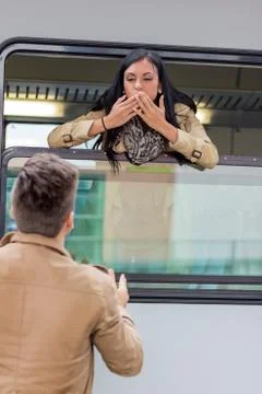 Arrival by train Stock Photos