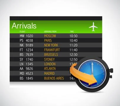 Arrivals table illustration design 스톡 일러스트