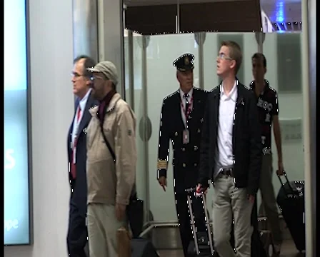 Arriving airport pilot Stock Footage 1069253