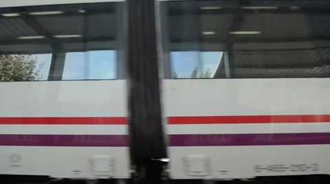 Arriving barcelona train Stock Footage 33545279