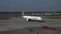 Arriving Boeing 777 Emirates driving on airfield to gate at airport Hamburg 4k or 4k+ Resolution