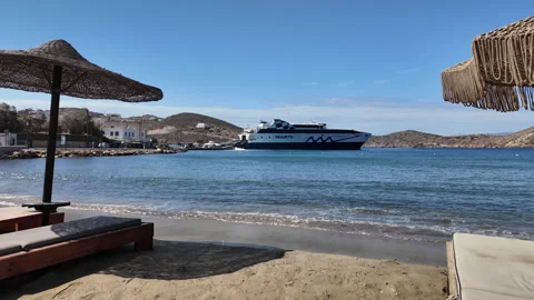 Arriving in Ios Greece Stock Footage 310698524