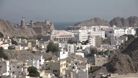 Arriving at Mascat, Oman Stock Footage 71486884