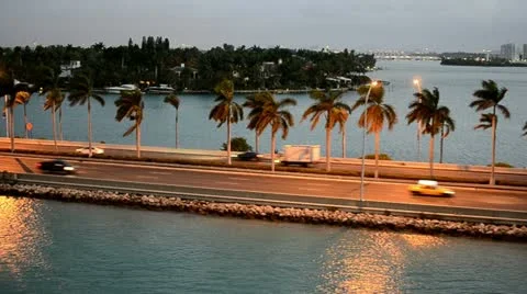 Arriving in Miami at Sunrise Stock Footage
