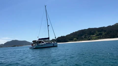 Arriving at a sailboat Stock Footage 311661540