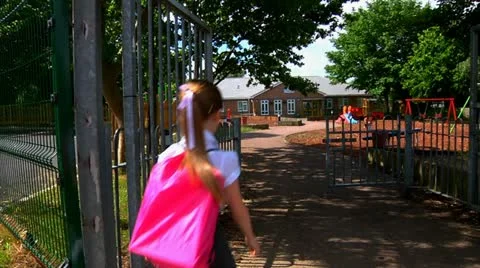 Arriving for school Stock Footage 22665850