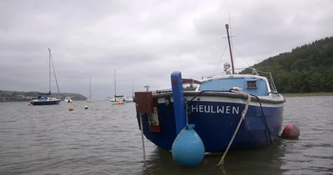 Arriving at small boat Stock Footage 227135614