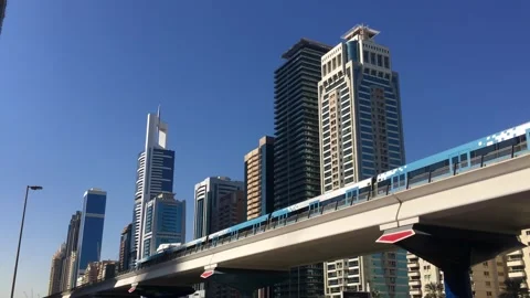 Arriving Train in Dubai Stock Footage 315646441