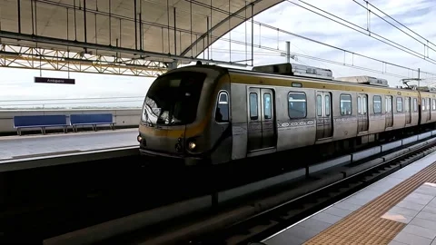 Arriving Train on Light Rail Transit Line 2 on Antipolo Station Stock Footage 234371200
