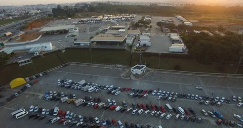Arriving at the truck stop Stock Footage 106896095