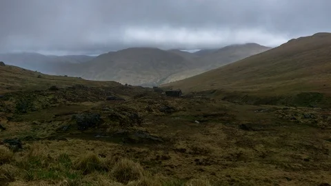Arrochar Alps, Sheet of Grey Cloud Stock Footage 91614552