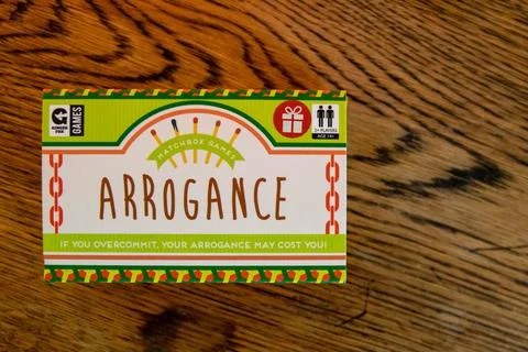 Arrogance is a fun game by Ginger Fox Games Stock Photos