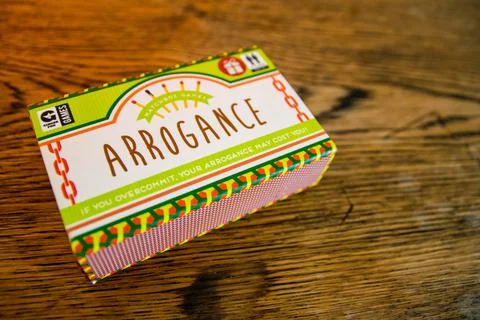 Arrogance is a fun game by Ginger Fox Games Stock Photos