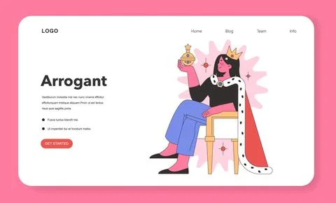 Arrogant Personality depiction. Flat vector illustration Stock Illustration