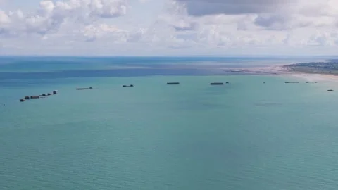 Arromanches DDay beaches Stock Footage 281275395