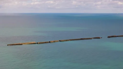 Arromanches DDay beaches Stock Footage 281275442