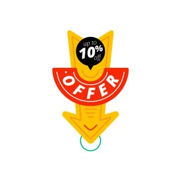 Arrow with 10% off offer Stock Illustration