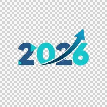 Arrow Up 2026 Typography, Progress Growth Year Vector Stock Illustration
