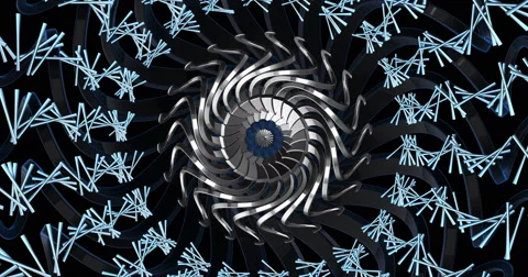 Arrow 29Mechanic Visuals DNS Blue Rotating Stock-Footage 50026563