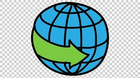 Arrow 38 globe animation with transparent background Stock Footage 44494123