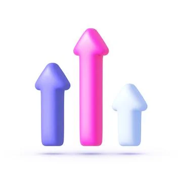 Arrow 3d, great design for any purposes. Data analysis. Growth stock diagram Stock Illustration